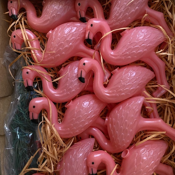 1991 Sue Scott Vintage Flock O Flamingos String Lights TWO SETS - Picture 8 of 9
